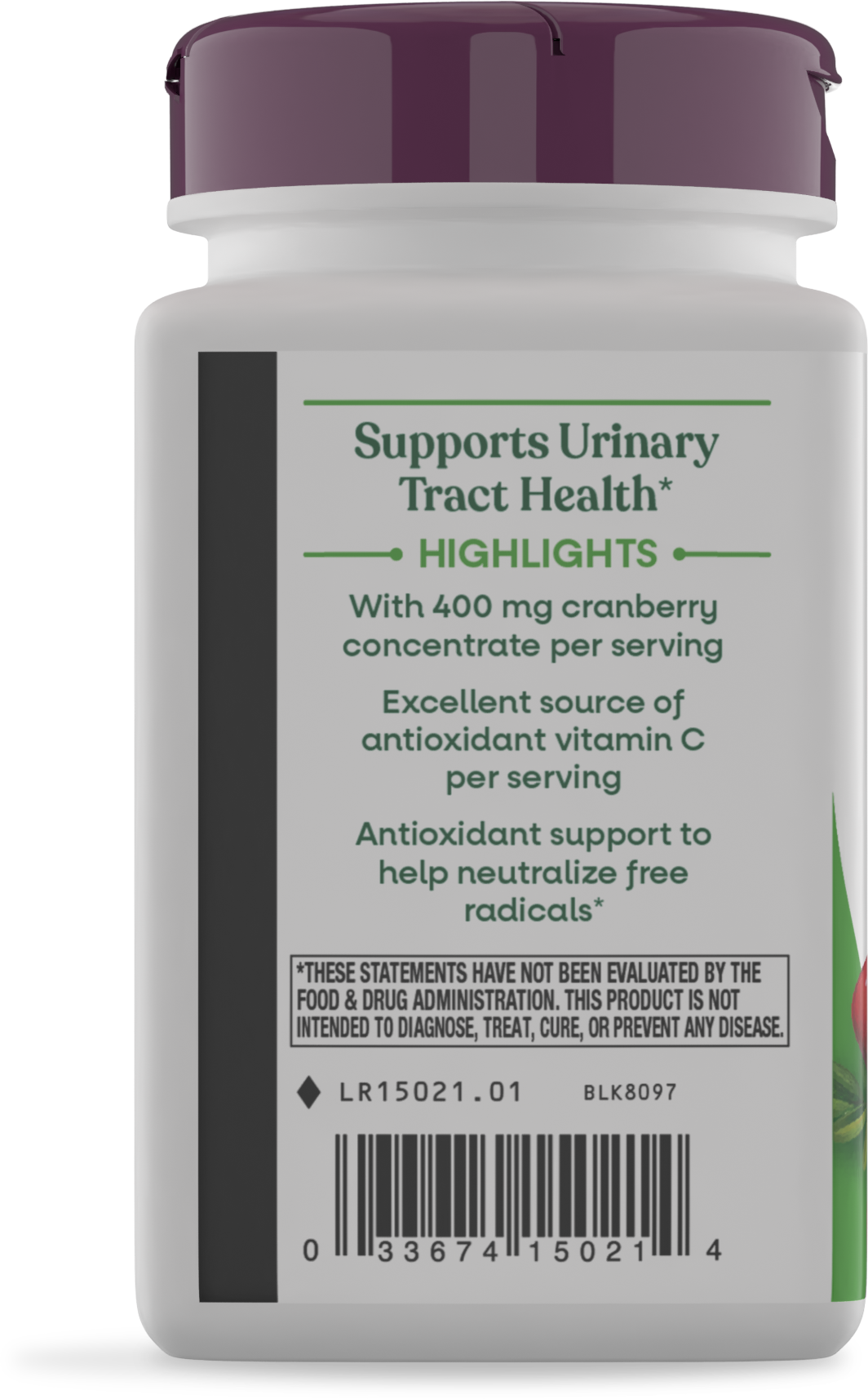 <{%360IMAGE6_15021%}>Nature's Way® | Cranberry Premium Blend - left side of pack