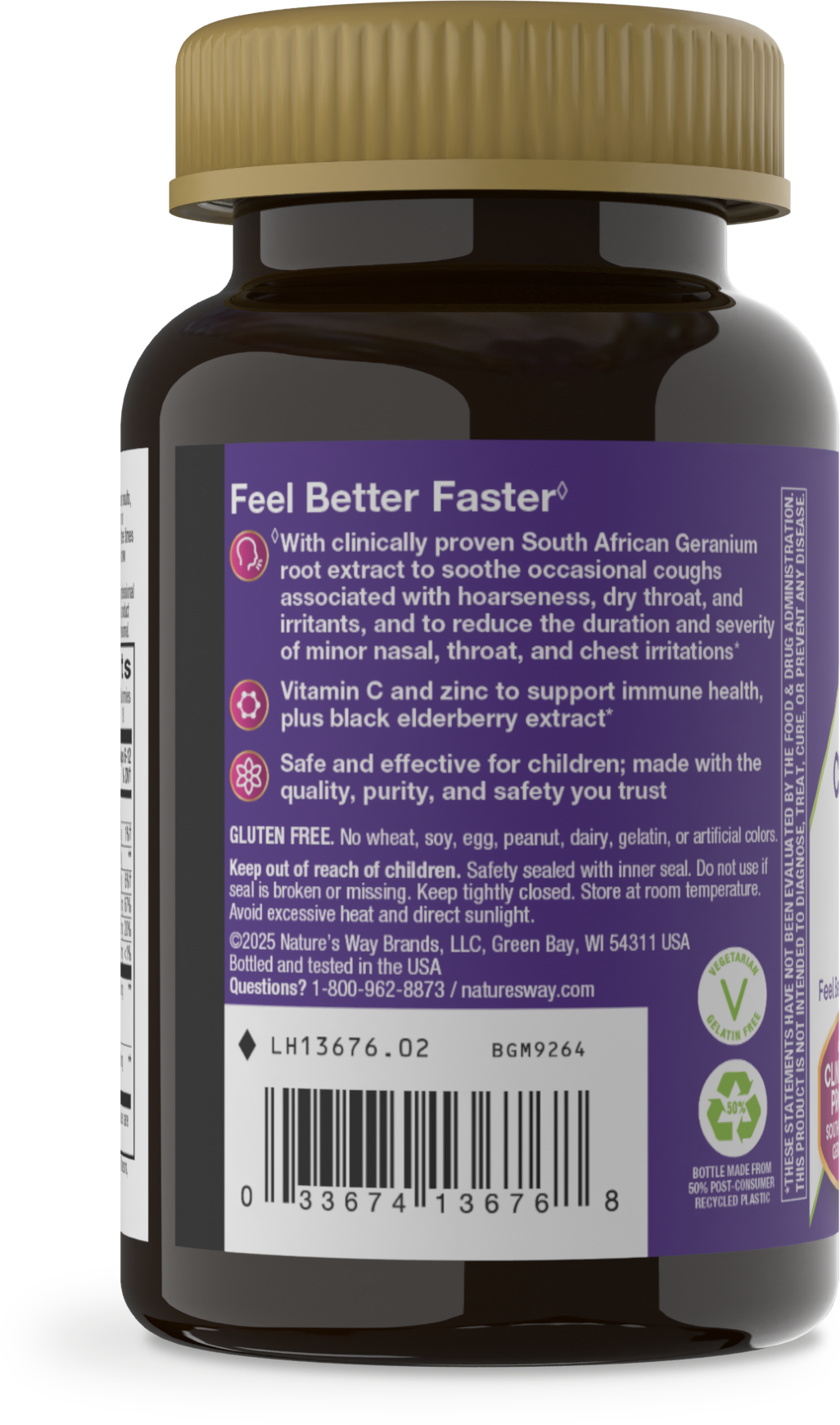 <{%360IMAGE2_13676%}>Nature's Way® | Sambucus Kids Cough Relief +♢ Immune* Elderberry Gummies - left side of pack