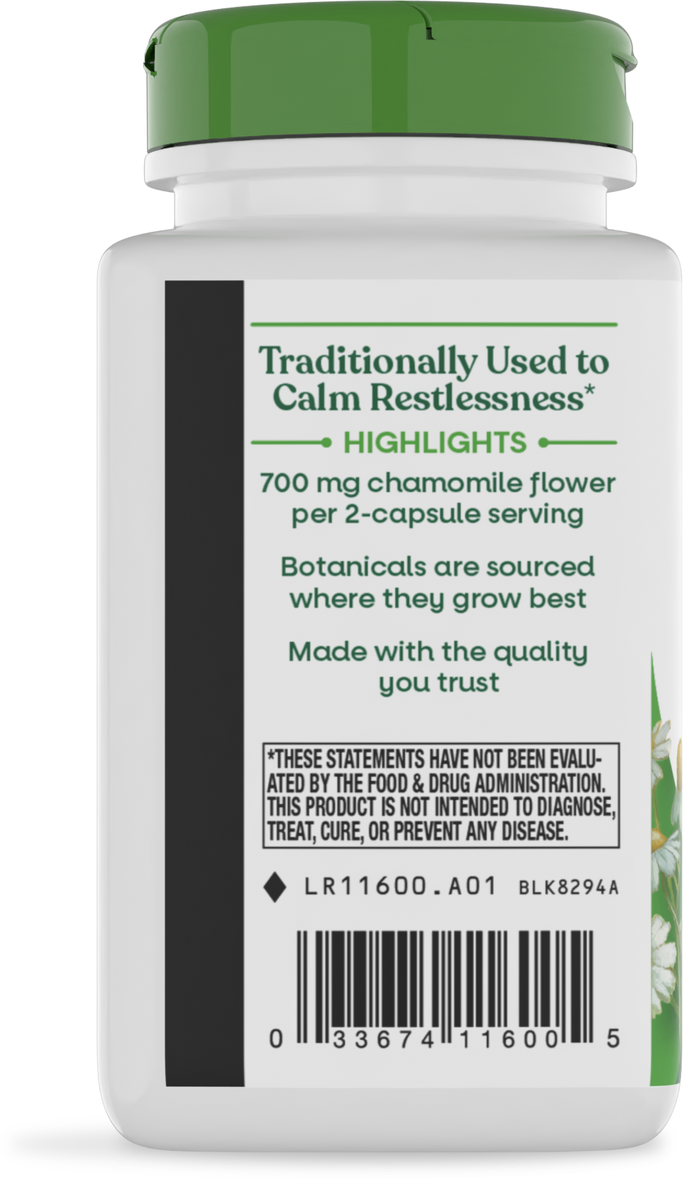 <{%360IMAGE2_11600%}>Nature's Way® | Chamomile Flowers - left side of pack
