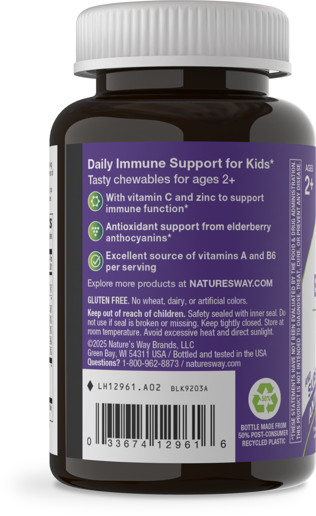 <{%360IMAGE2_12961%}>Nature's Way® | Sambucus Elderberry Kids Immune Chewable - right side of pack