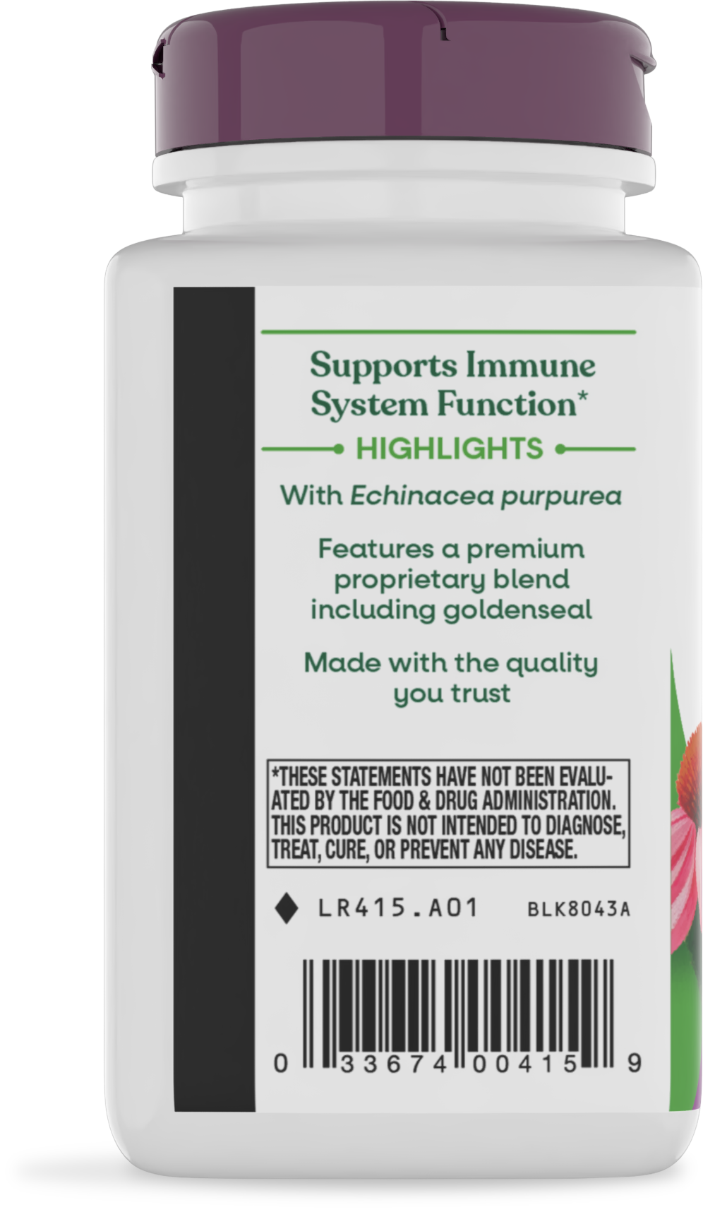 <{%360IMAGE6_415%}>Nature's Way® | Echinacea Goldenseal Premium Blend - left side of pack