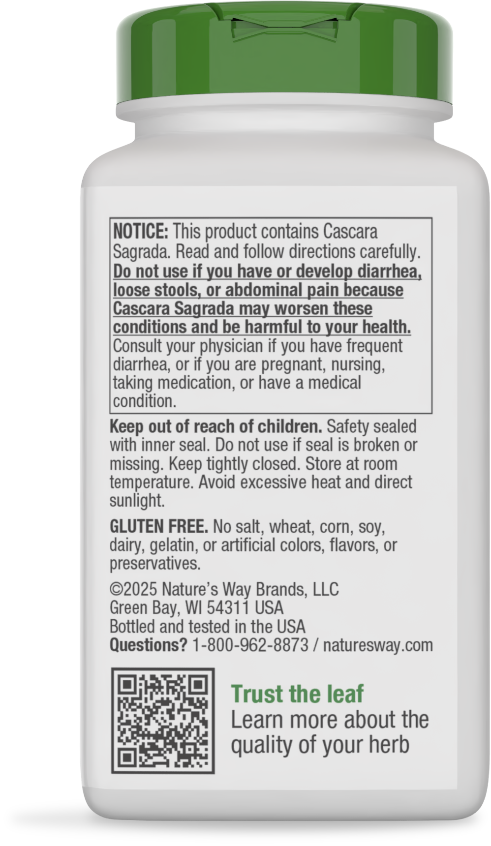 <{%360IMAGE7_11308%}>Nature's Way® | Cascara Sagrada - back of pack