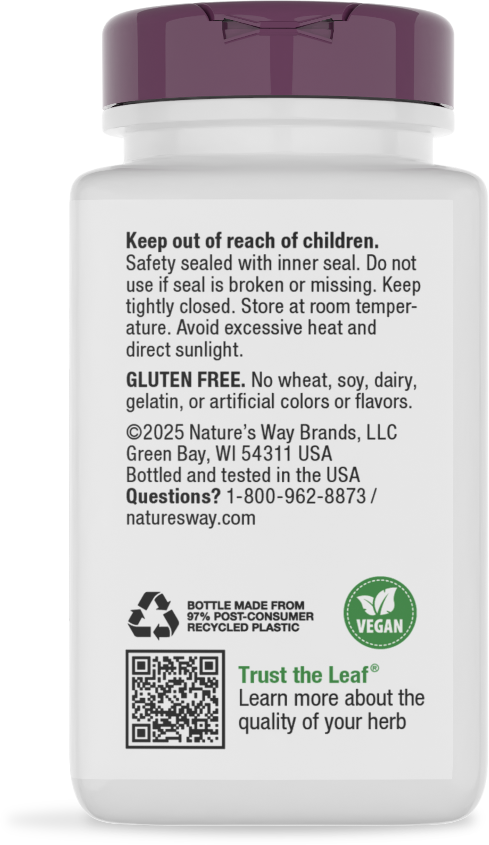 <{%360IMAGE3_15480%}>Nature's Way® | Olive Leaf Standardized Extract - back of pack