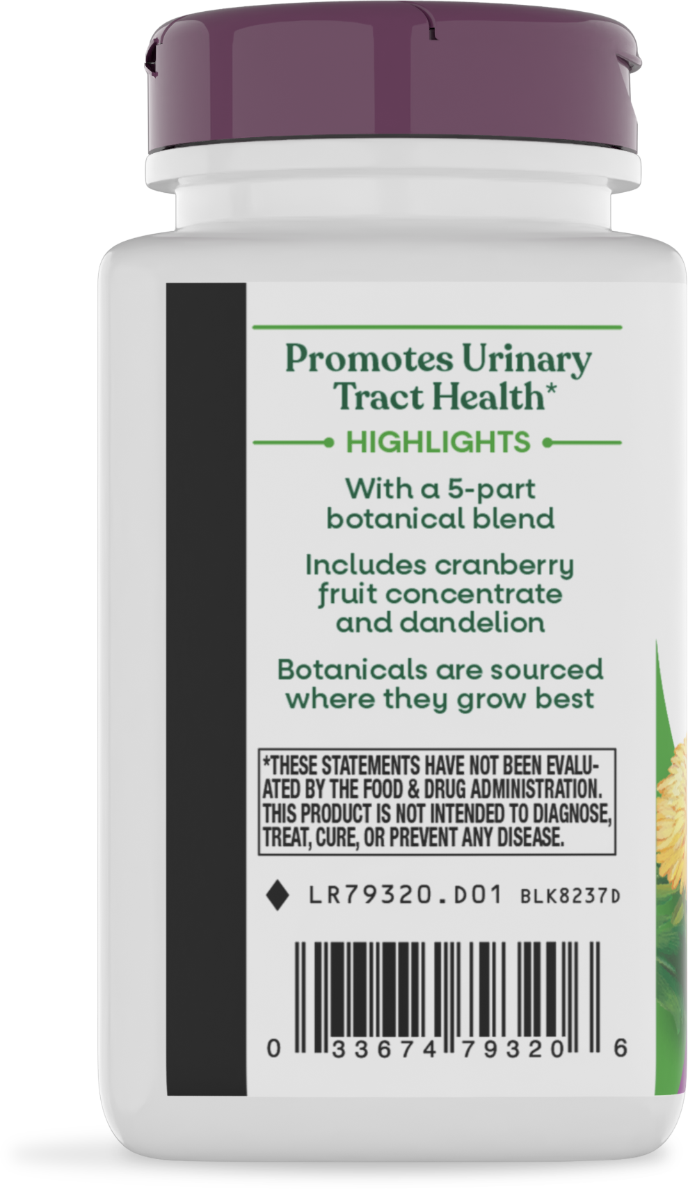 <{%360IMAGE2_79320%}>Nature's Way® | Urinary with Cranberry Premium Blend - left side of pack