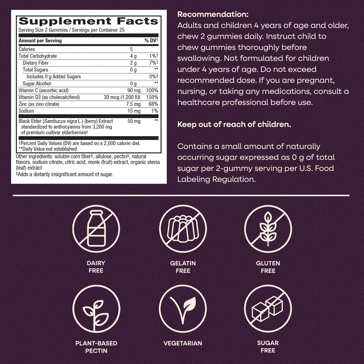 <{%MAIN5_14616%}>Nature's Way® | Sambucus Elderberry Zero Sugar Immune Gummy