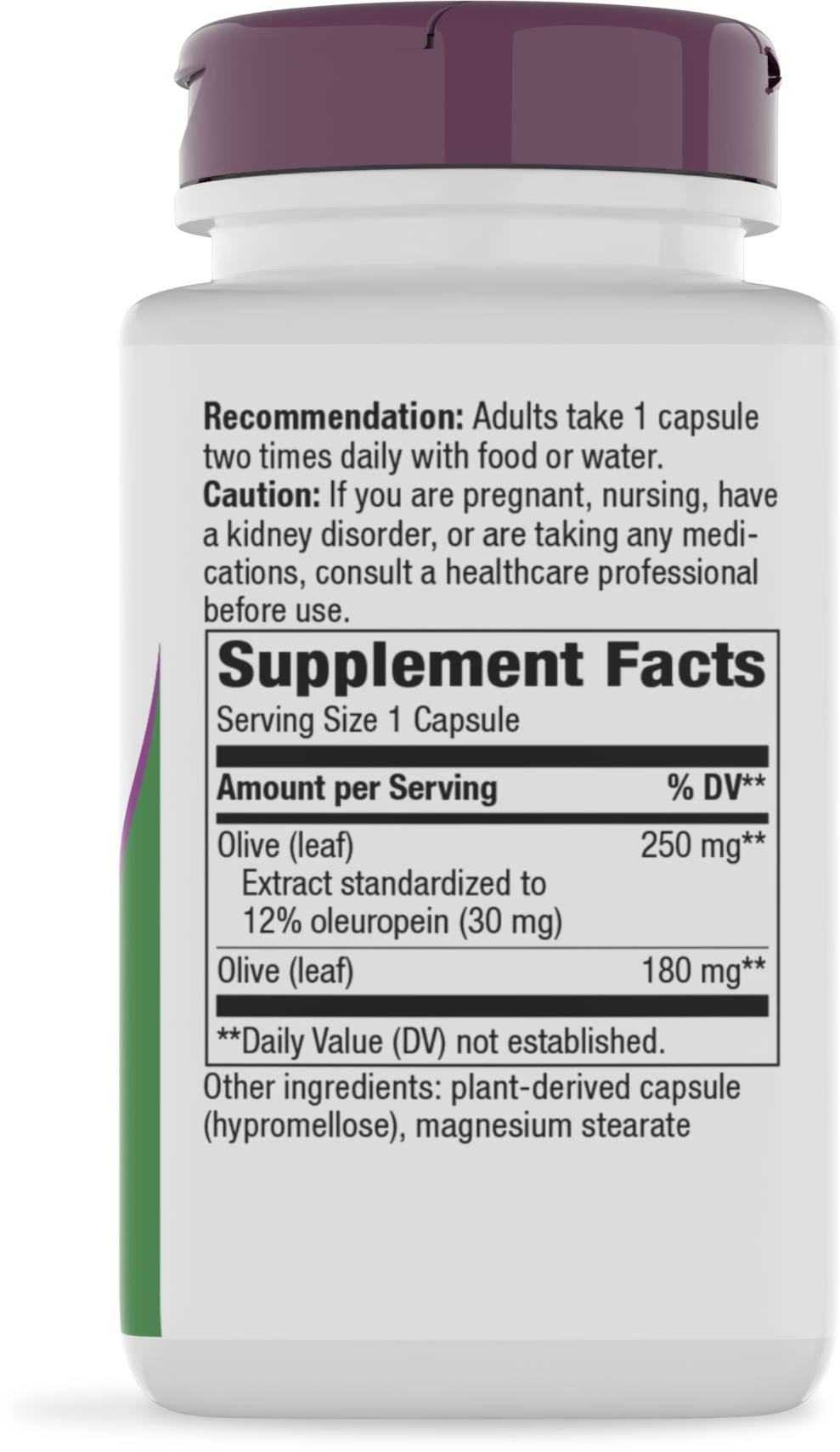 <{%360IMAGE1_64000%}>Nature's Way® | Olive Leaf Standardized Extract - right side of pack