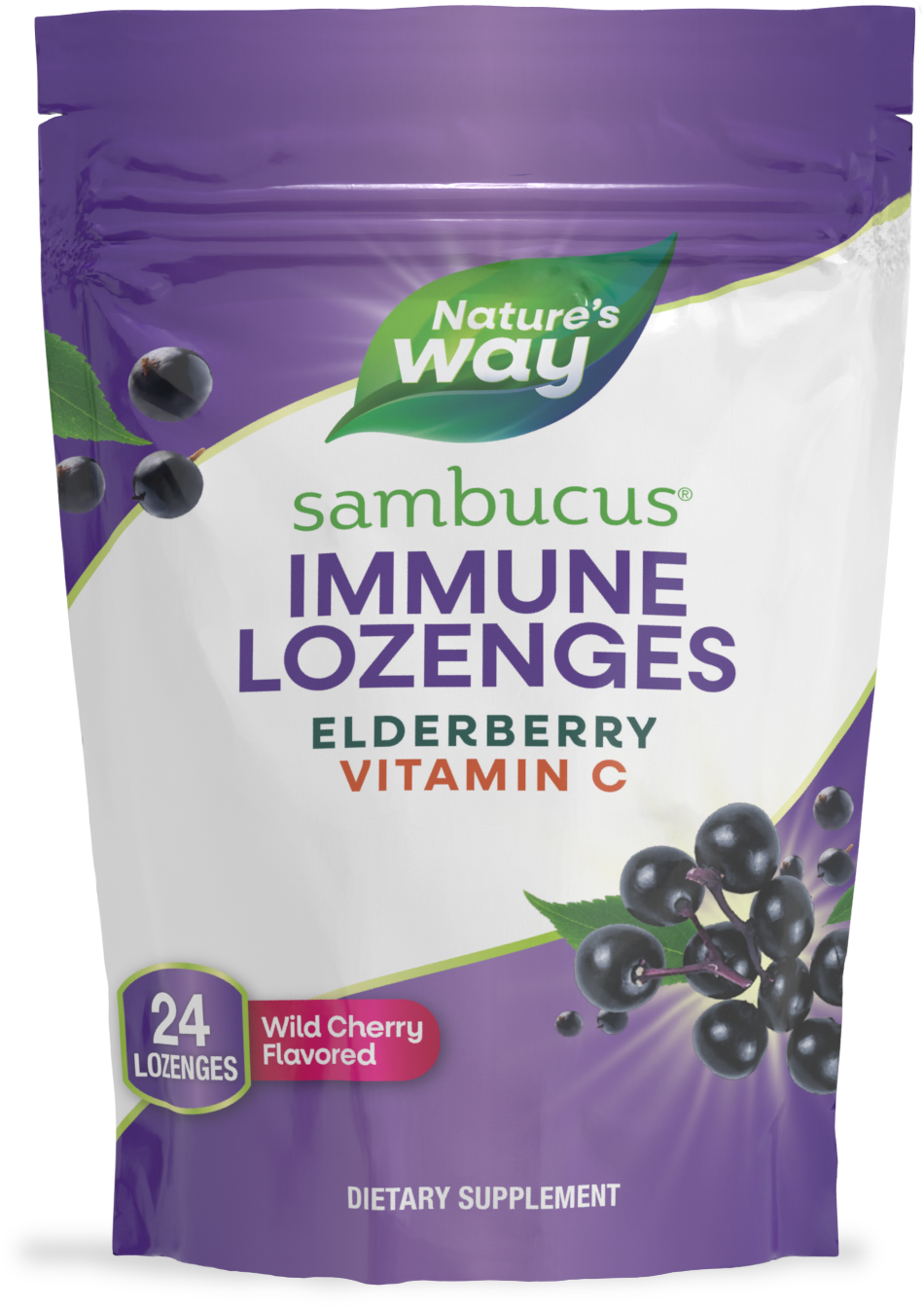 <{%PRIMARY_12709%}>Nature's Way® | Sambucus Immune Lozenges, 24 lozenges, Wild Cherry