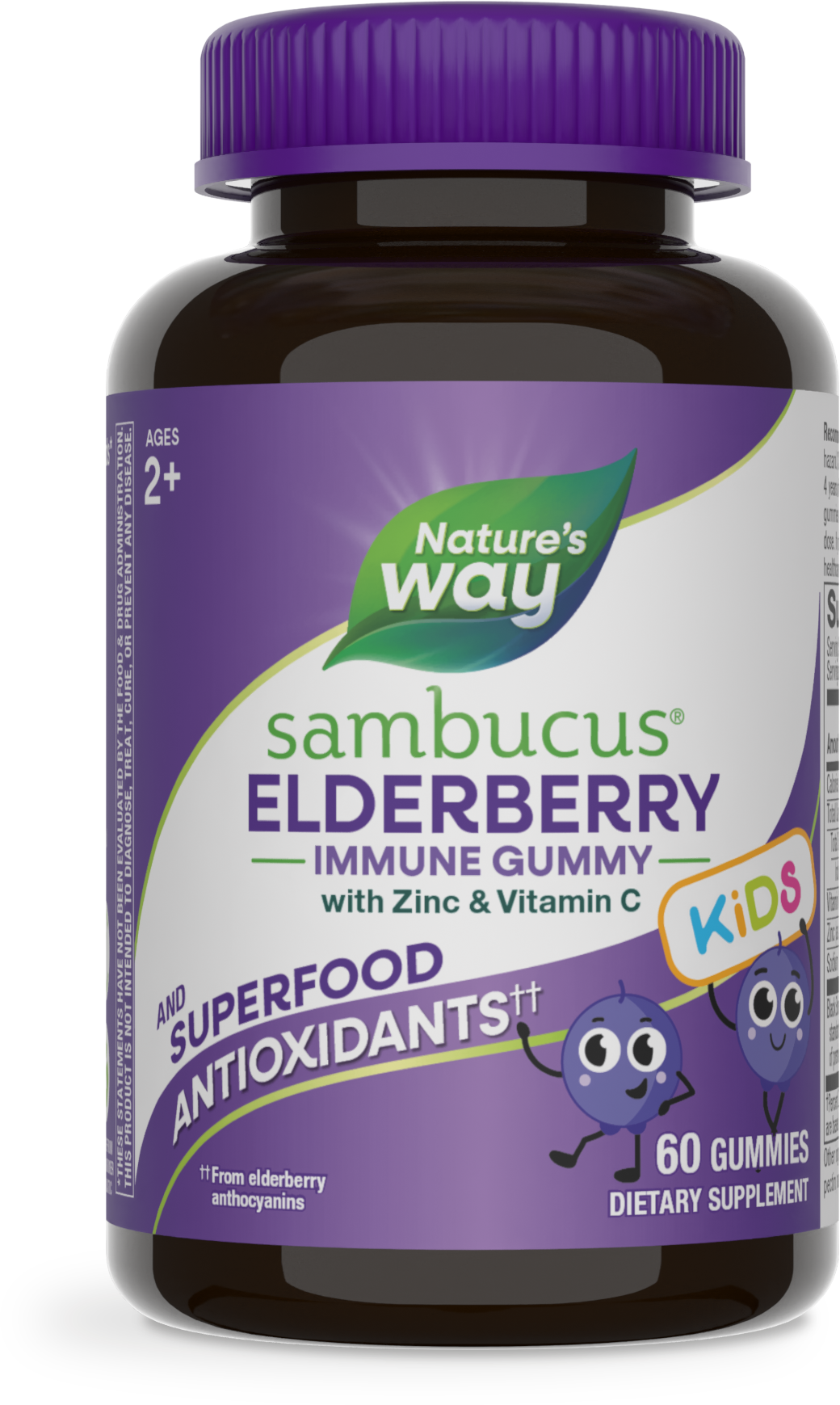 <{%PRIMARY_12285%}>Nature's Way® | Sambucus Kids Elderberry Immune Gummies, 60 gummies, Elderberry