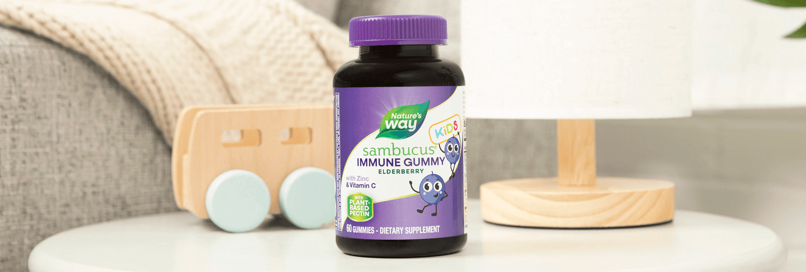 Sambucus immune gummy on table