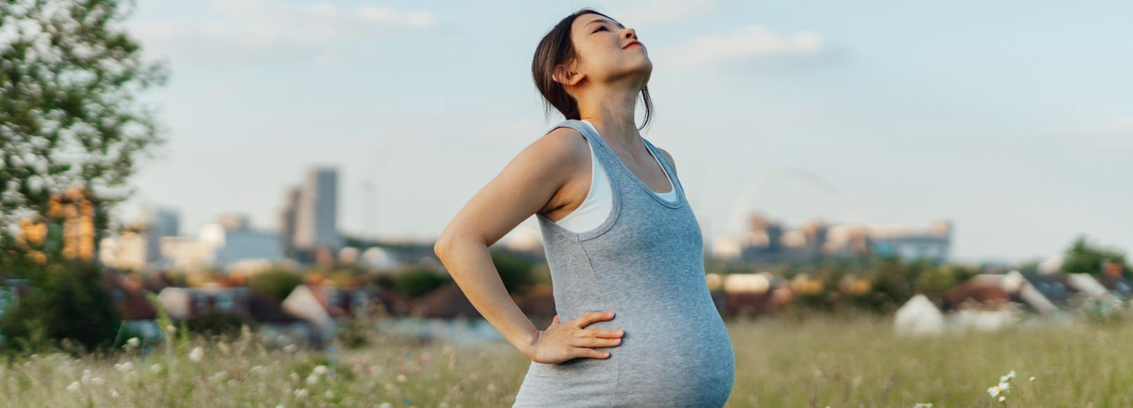 pregnant woman in field
