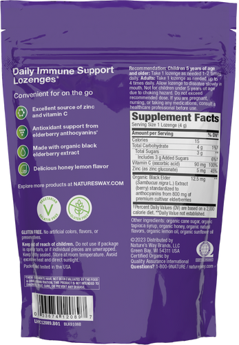Nature's Way® | Sambucus Immune Lozenges - back of pack Sku:BUNDLE