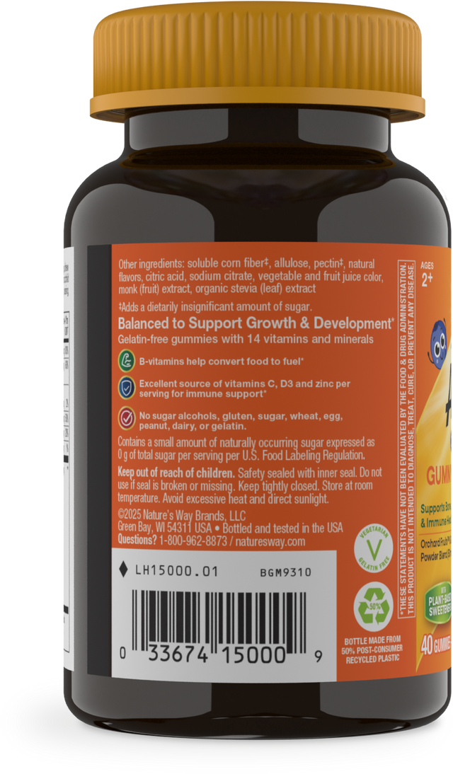 <{%MAIN2_15000%}>Nature's Way® | Alive! Zero Sugar Gummy Multivitamin for Kids - left side of pack