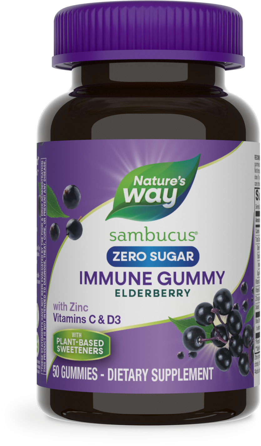 <{%PRIMARY_14616E%}>Nature's Way® | Sambucus Zero Sugar Immune Gummy, 50 gummies