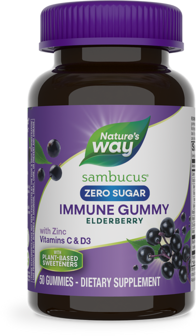 <{%PRIMARY_14616E%}>Nature's Way® | Sambucus Zero Sugar Immune Gummy, 50 gummies