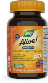 <{%PRIMARY_15000E%}>Nature's Way® | Alive! Zero Sugar Gummy Multivitamin for Kids, 40 gummies, Berry-Citrus