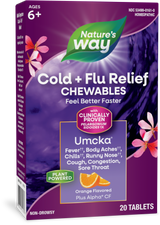 <{%PRIMARY_15161E%}>Nature's Way® | Umcka Cold+Flu Relief Chewables, 20 chewables, Orange