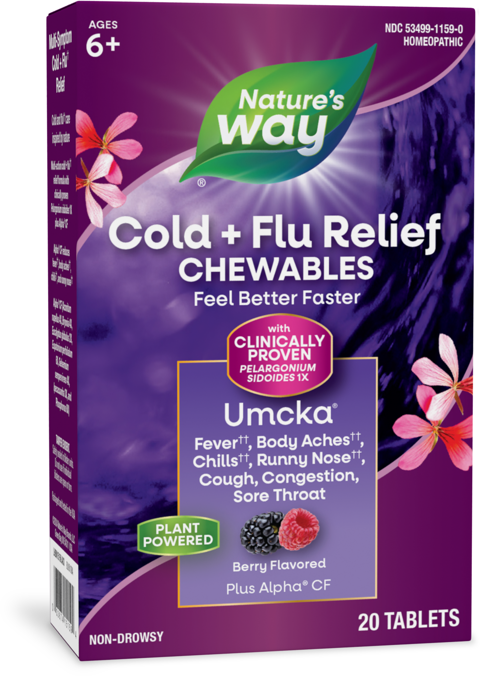 <{%PRIMARY_15159%}>Nature's Way® | Umcka Cold+Flu Relief Chewables, 20 chewables, Berry