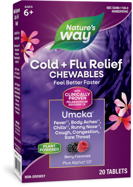 <{%PRIMARY_15159%}>Nature's Way® | Umcka Cold+Flu Relief Chewables, 20 chewables, Berry