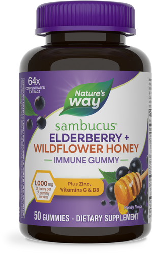 Nature's Way® | Sambucus Elderberry + Wildflower Honey Immune Gummy, 50 gummies, Honey Sku:BUNDLE