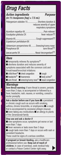 Nature's Way® | Umcka Cold+Flu Relief Syrup - right side of pack Sku:15148