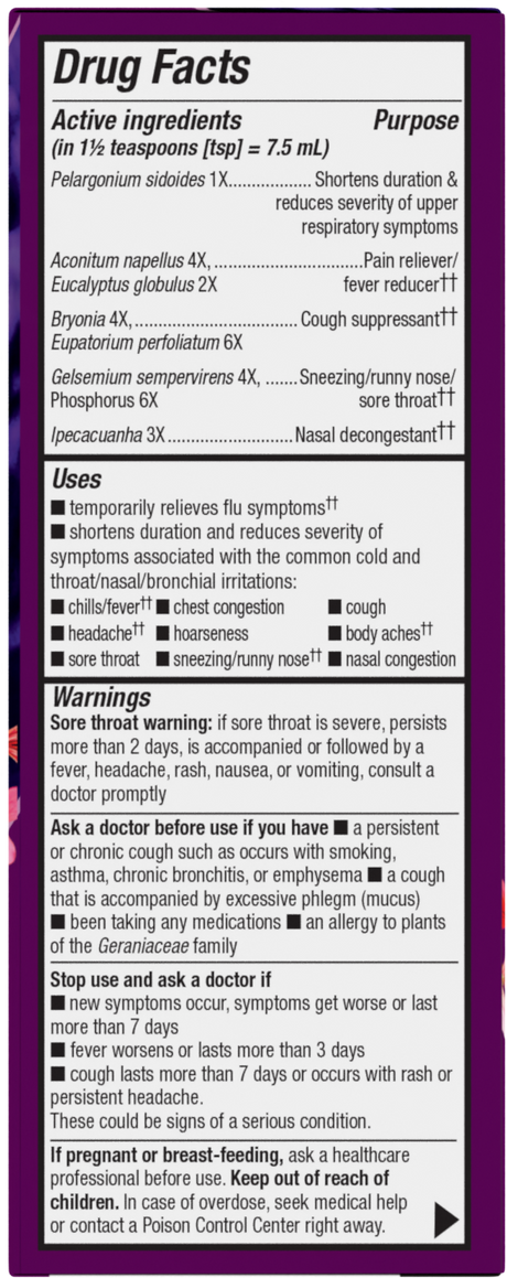 <{%MAIN2_15148%}>Nature's Way® | Umcka Cold+Flu Relief Syrup - right side of pack