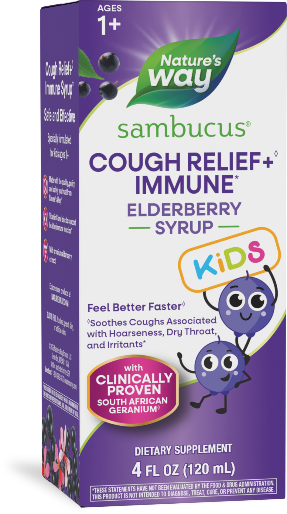 <{%PRIMARY_13671E%}>Nature's Way® | Sambucus Kids Cough Relief + Immune Elderberry Syrup, 4 fl oz (120 ml)