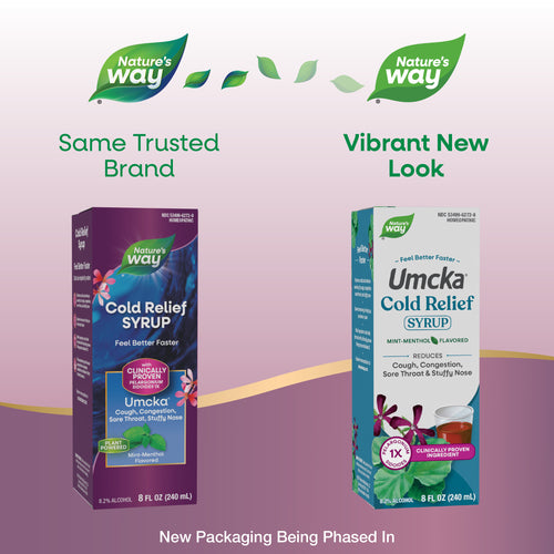 Nature's Way® | Umcka ColdCare Syrup - package updates old to new Sku:15792