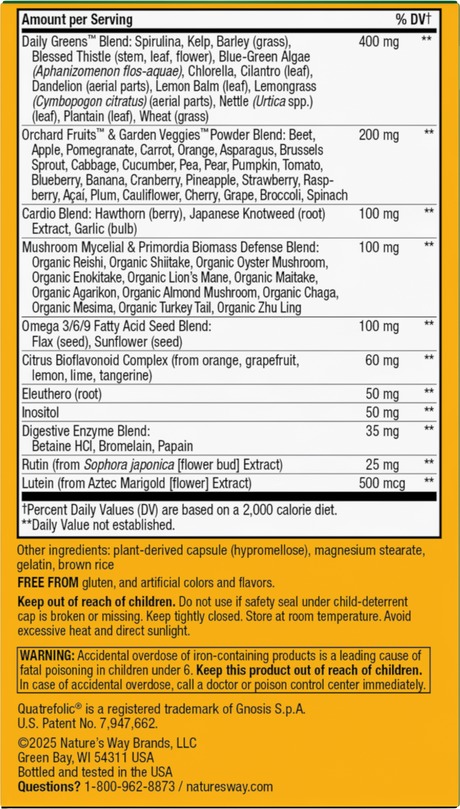 <{%MAIN3_15090%}>Nature's Way® | Alive! Max6 Potency Adult Complete Multivitamin - back of pack