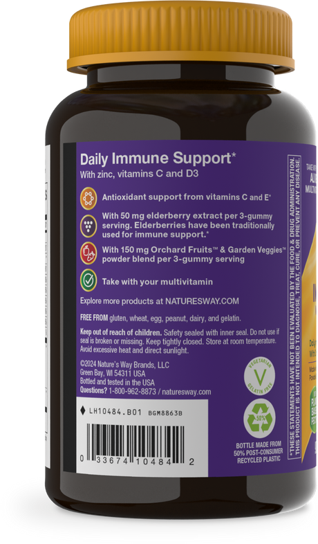 <{%MAIN3_10484%}>Nature's Way® | Alive! Immune Gummy With Elderberry Extract - left side of pack