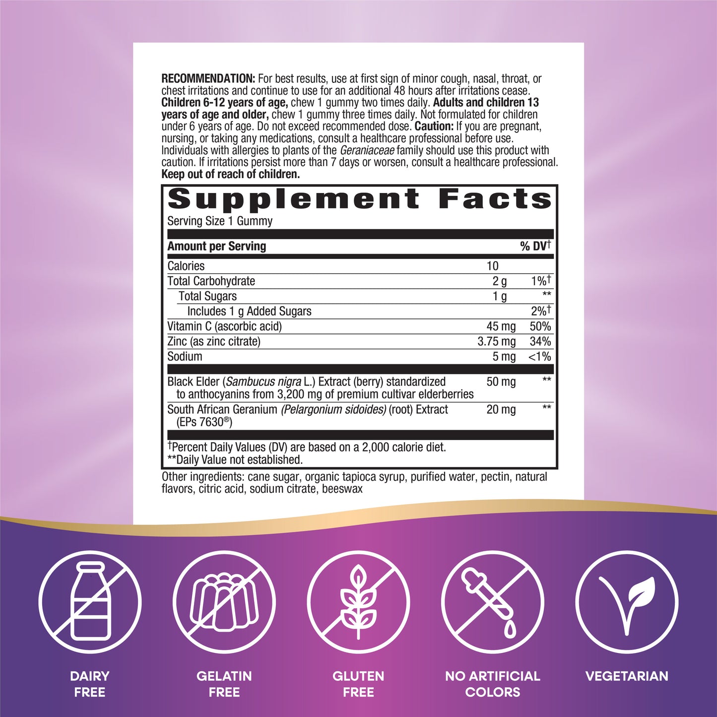 <{%MAIN6_13610%}>Nature's Way® | Sambucus Cough Relief + Immune Elderberry Gummy