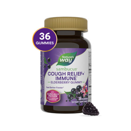 <{%MAIN7_13610%}>Nature's Way® | Sambucus Cough Relief + Immune Elderberry Gummy