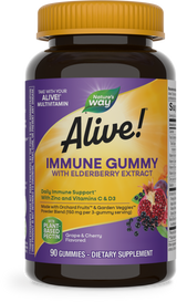 <{%PRIMARY_10484E%}>Nature's Way® | Alive! Immune Gummy With Elderberry Extract, 90 gummies, Cherry & Grape