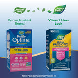 <{%MAIN1_15859%}>Nature's Way® | Fortify Optima Women's Advanced Care 90 Billion Probiotic - package updates old to new