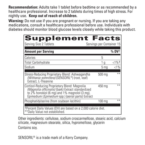 Nature's Way® | Cortisol Manager - supplement facts Sku:70453