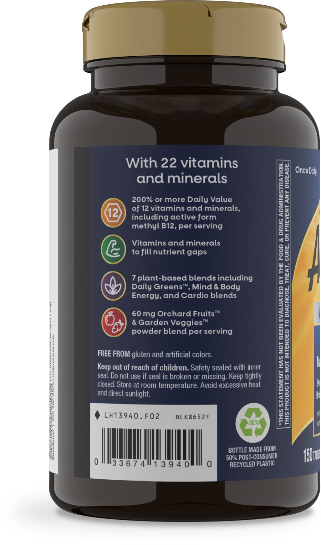 <{%MAIN19_13940%}>Nature's Way® | Alive! Men's 50+ Ultra Multivitamin - left side of pack