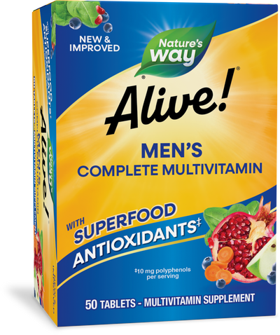 <{%PRIMARY_13660%}>Nature's Way® | Alive! Men's Complete Multivitamin, 50 tablets