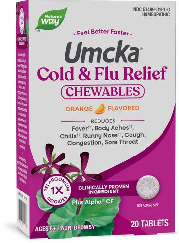 Nature's Way® | Umcka Cold & Flu Relief Chewables, 20 chewables, Orange Sku:15161