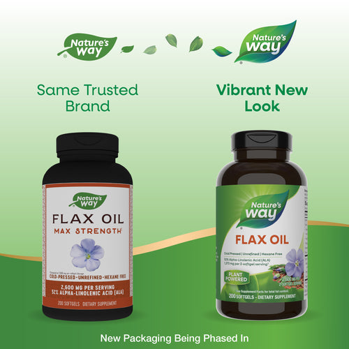 Nature's Way® | Flax Oil - package updates old to new Sku:15425
