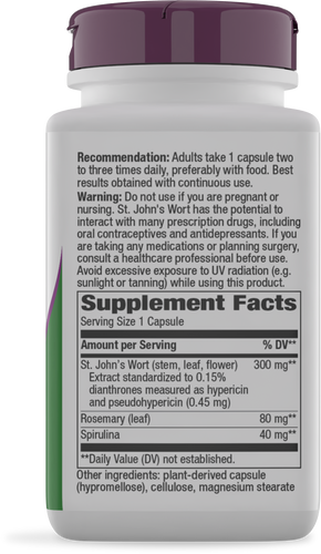 Nature's Way® | St. John's Wort - right side of pack Sku:63000