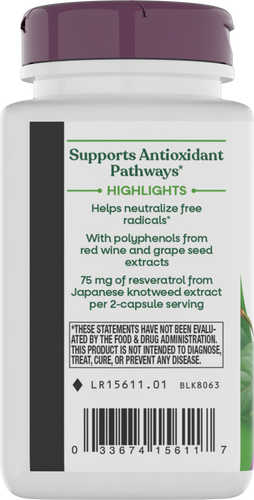 Nature's Way® | Resveratrol - left side of pack Sku:15611