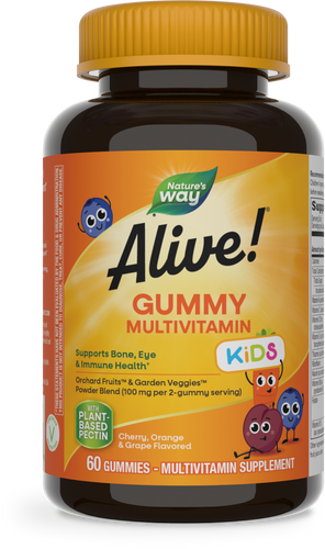Nature's Way® | Alive! Kids Multivitamin Gummy, 60 gummies, Cherry, Orange & Grape Sku:15788
