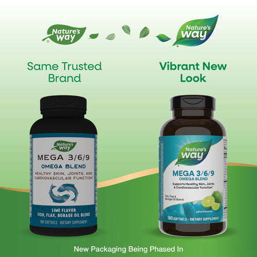 Nature's Way® | Mega 3/6/9 - package updates old to new Sku:15441