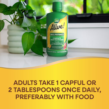 Alive!® Max Potency Complete Liquid Multivitamin Supplement Facts