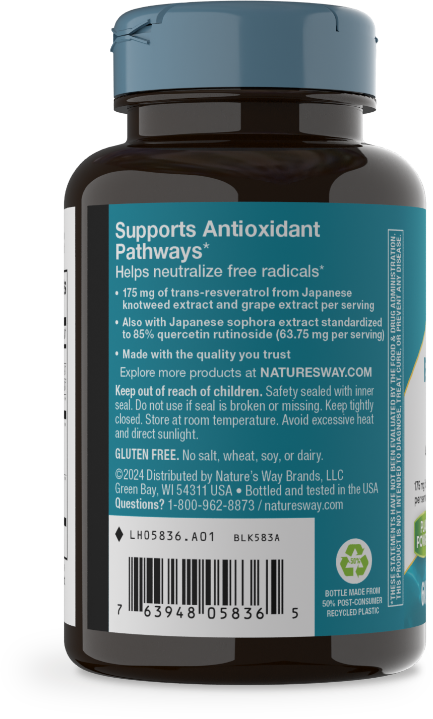 <{%MAIN3_05836%}>Nature's Way® | Resveratrol-Forte Premium Blend - left side of pack
