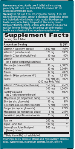 Nature's Way® | Alpha Betic Multivitamin - right side of pack Sku:60038