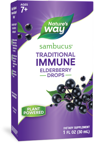 Nature's Way® | Sambucus Traditional Immune Elderberry Drops, 1 fl oz (30 ml), Elderberry Sku:10493