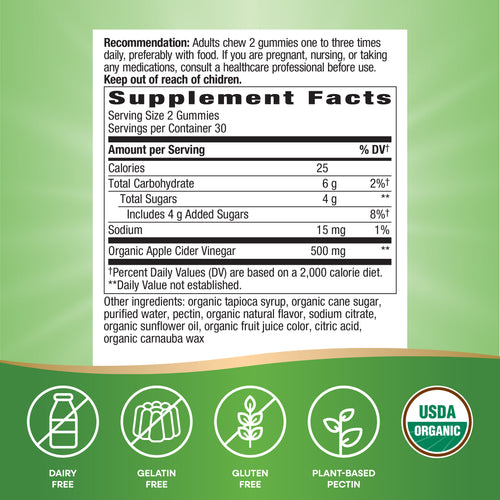 Nature's Way® | Organic Apple Cider Vinegar Gummies Sku:13752