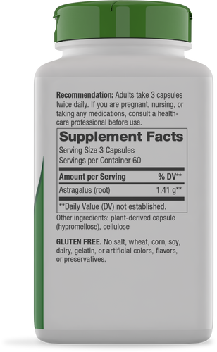 Nature's Way® | Astragalus Root - right side of pack Sku:15337