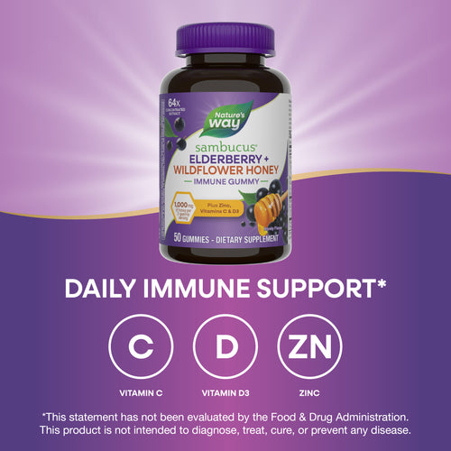 Nature's Way® | Sambucus Elderberry + Wildflower Honey Immune Gummy Sku:15761
