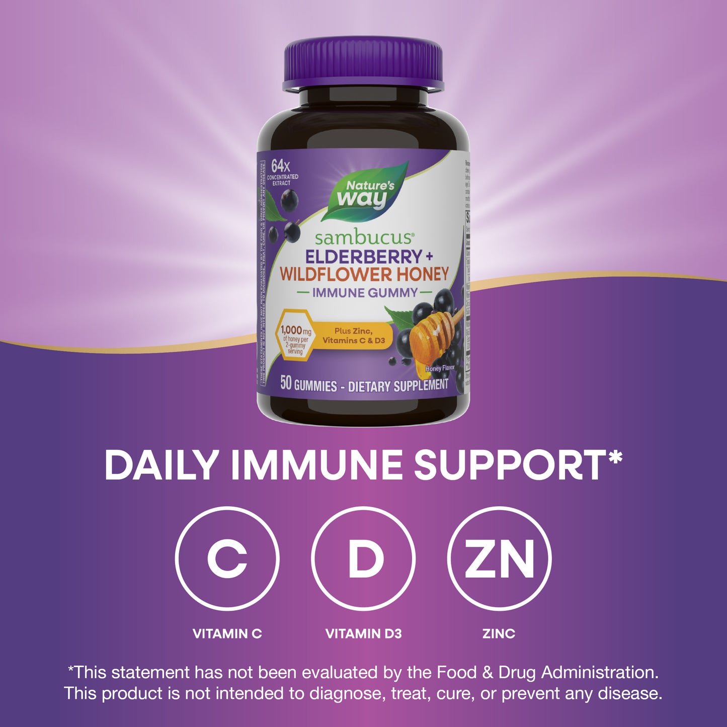 <{%MAIN4_15761%}>Nature's Way® | Sambucus Elderberry + Wildflower Honey Immune Gummy